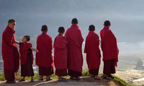 Novice Buddhist monks in Bhutan’s capital Thimphu