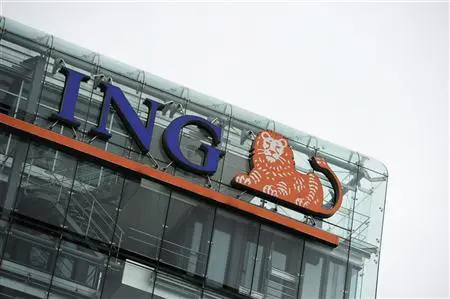 The logo of ING is pictured at the headquarters in Amsterdam