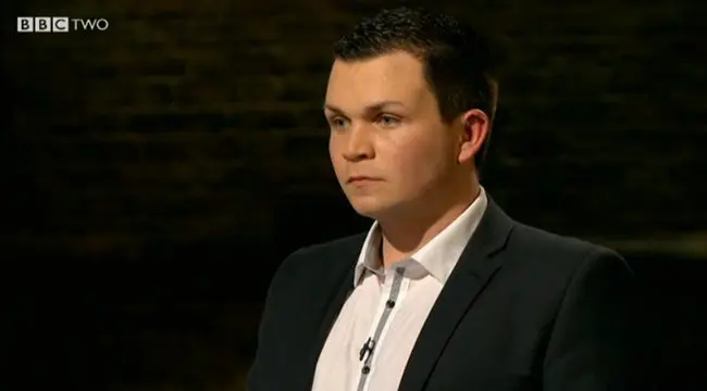 Jordan Daykin pitching his business to the TV Dragons' & securing Deborah Meaden invests
