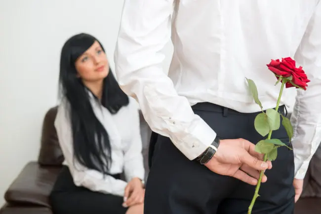 businessman with rose