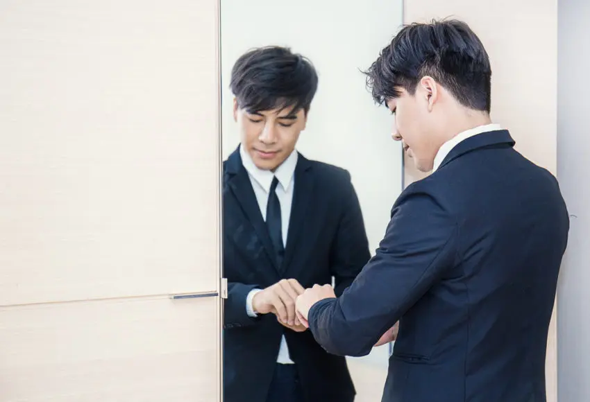man in mirror