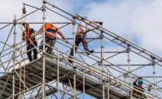 construction worker on a scaffold