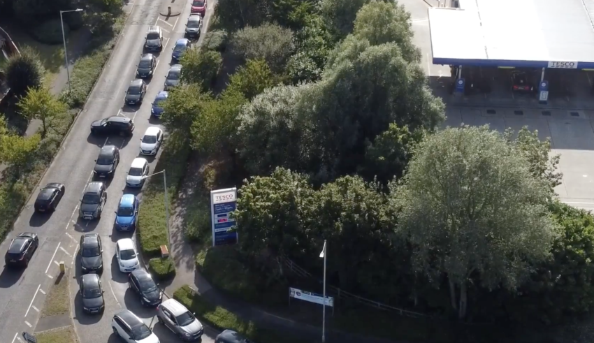 Queue at Petrol Station