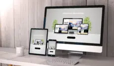 Digital,Generated,Devices,On,Desktop,,Responsive,Cool,Website,Design,On