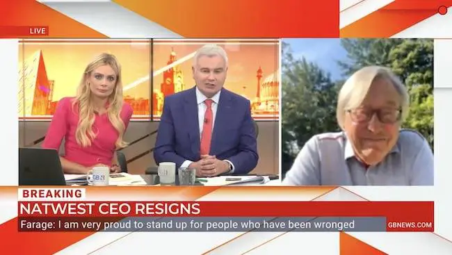 NIGEL Farage has been treated with “grotesque disrespect” by NatWest bank, according to former Chief Secretary to the Treasury David Mellor.