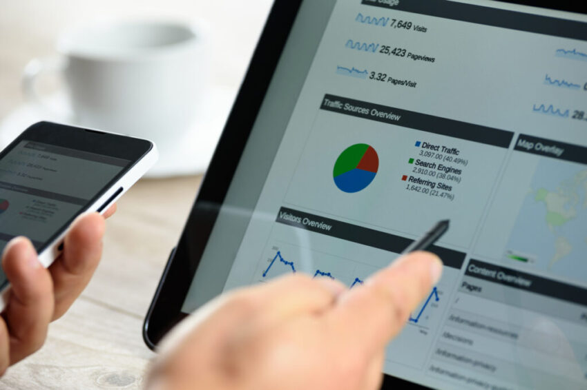 Modern digital marketing on the tablet