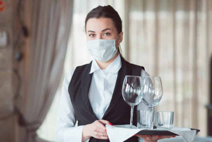 Waitress during covid