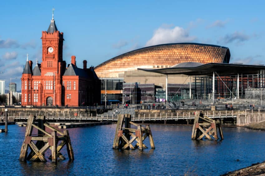 Pierhead and Millenium Centre buildings Cardiff Bay