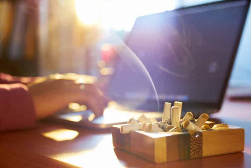 smoking at your desk