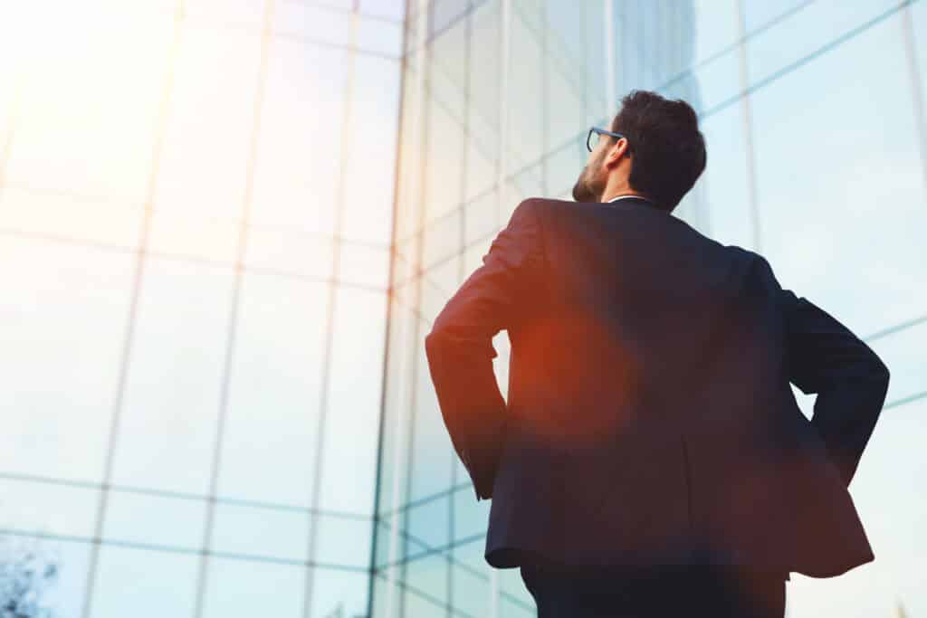 Man outside building